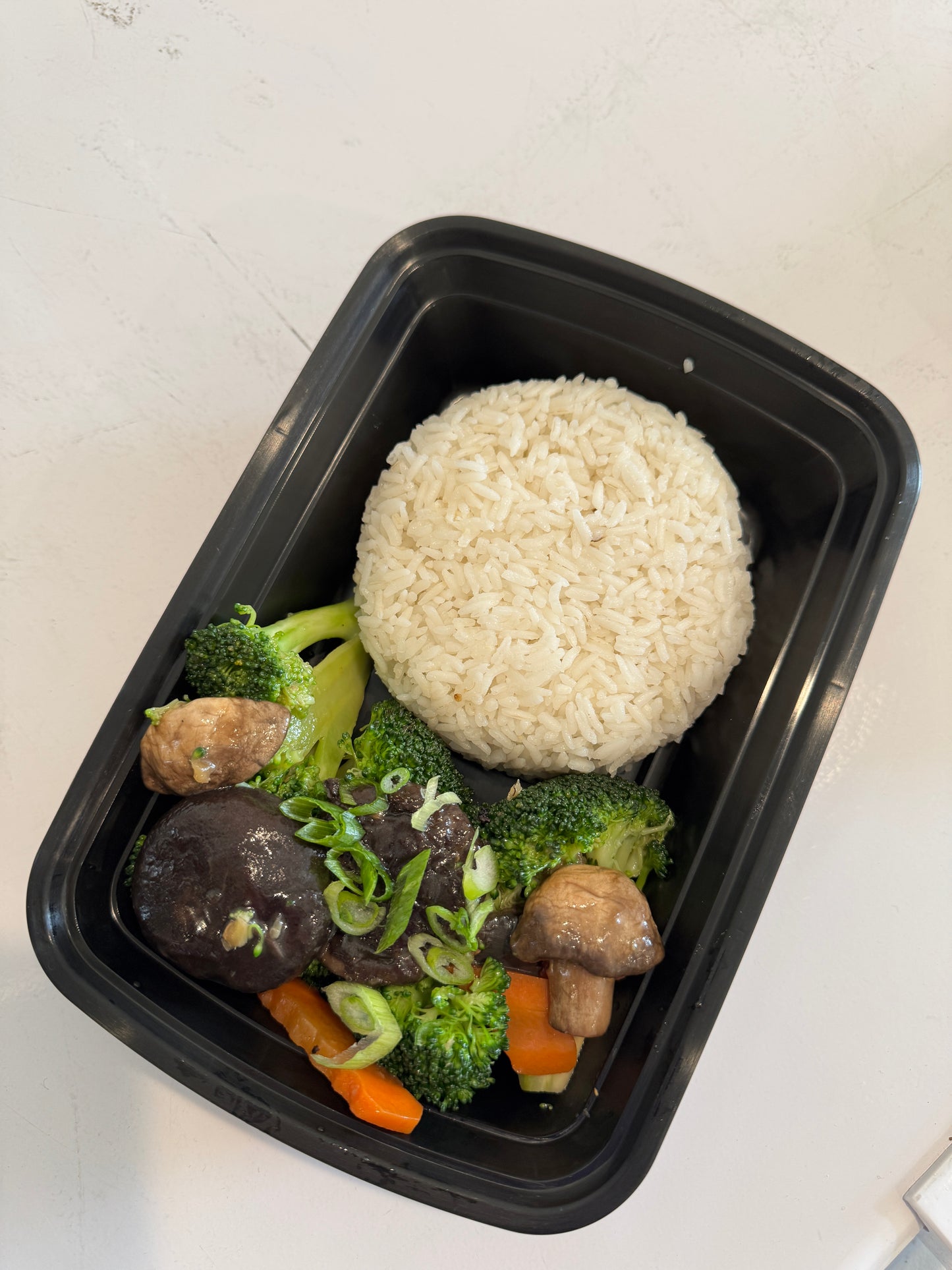 Broccoli with three types of Mushrooms